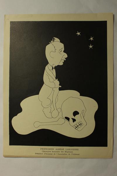 Caricature du professeur agrégé Laroyenne - Chirurgien honoraire des hôpitaux Président d'honneur de l'Association de l'Internat, Jan Mara, 1927 achevé en