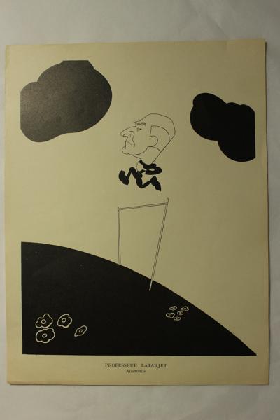Caricature du professeur Latarjet - Anatomie, Jan Mara, 1917 achevé en