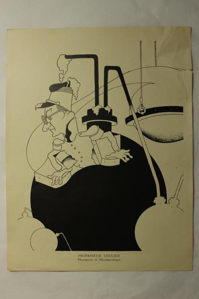 Caricature du professeur Leulier - Pharmacie et pharmacologie, Jan Mara, 1927 achevé en