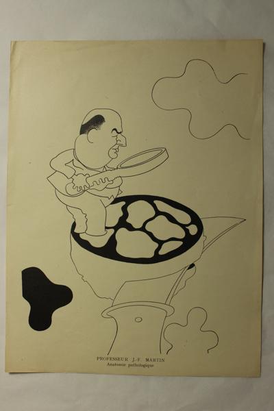 Caricature du professeur JF Martin - Anatomie patologique, Jan Mara, 1927 achevé en