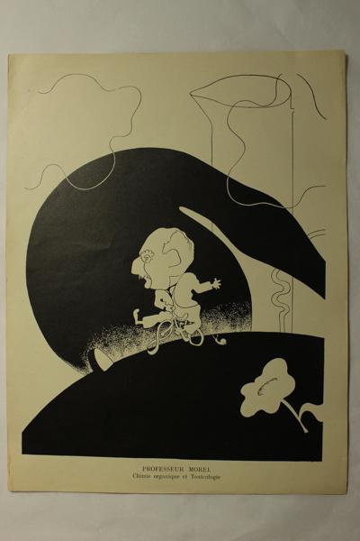 Caricature du professeur Morel - Chimie organique et toxicologie, Jan Mara, 1927 achevé en