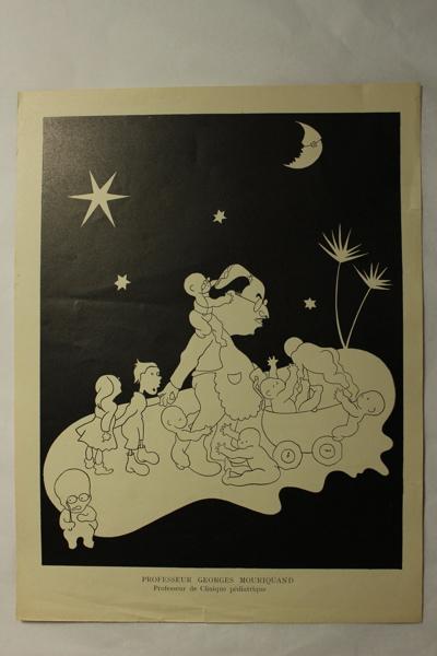 Caricature du professeur Georges Mouriquand - Professeur de clinique pédiatrique, Jan Mara, 1927 achevé en