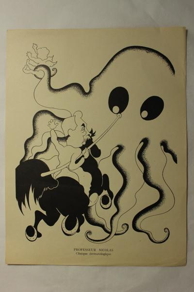 Caricature du professeur Nicolas - Clinique dermatologique, Jan Mara, 1927 achevé en