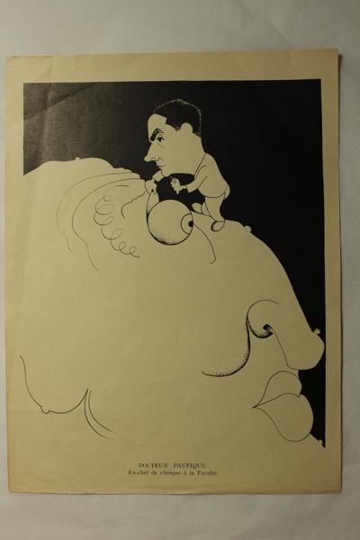 Caricature du professeur Paufique - Ex-chef de clinique à la Faculté, Jan Mara, 1937 achevé en