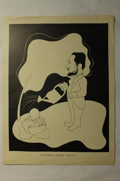 Caricature du professeur agrégé Pigeaud, Jan Mara, 1927 achevé en