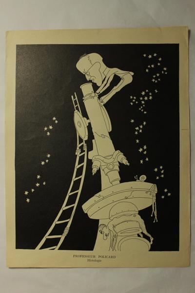 Caricature du professeur Policard - Histologie, Jan Mara, 1927 achevé en