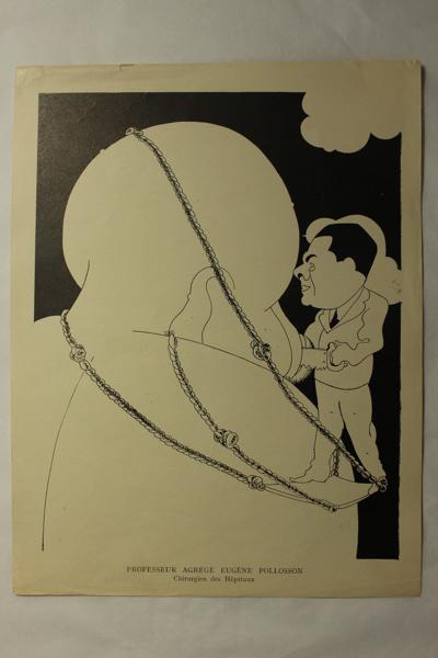 Caricature du professeur agrégé Eugène Polosson - Chirurgien des hopitaux, Jan Mara, 1927 achevé en