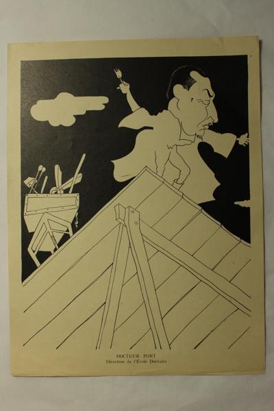Caricature du Docteur Pont - Directeur de l'école dentaire, Jan Mara, 1927 achevé en