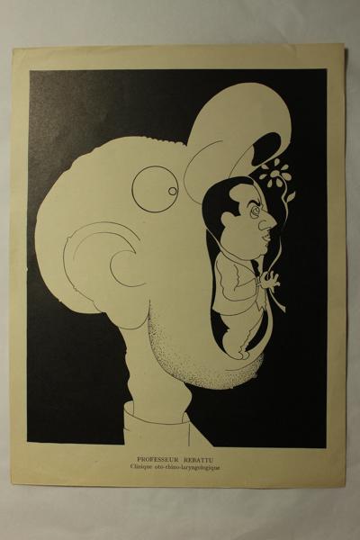 Caricature du professeur Rebattu - Clinique ORL, Jan Mara, 1927 achevé en