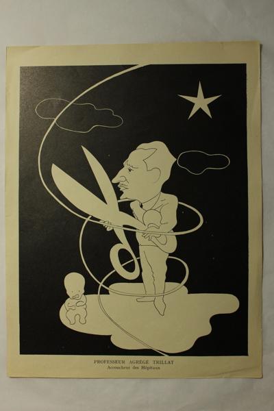 Caricature du professeur agrégé Trillat - Accoucheur des hôpitaux, Jan Mara, 1927 achevé en