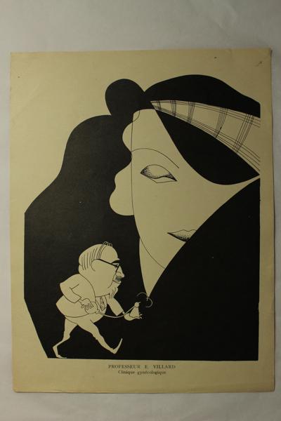 Caricature du professeur E. Villard - Clinique gynécologique, Jan Mara, 1927 achevé en