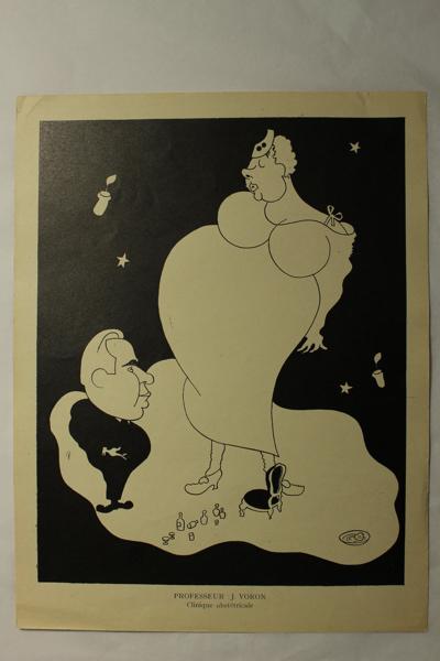 Caricature du professeur J. Voron - Clinique obstétricale, Jan Mara, 1927 achevé en