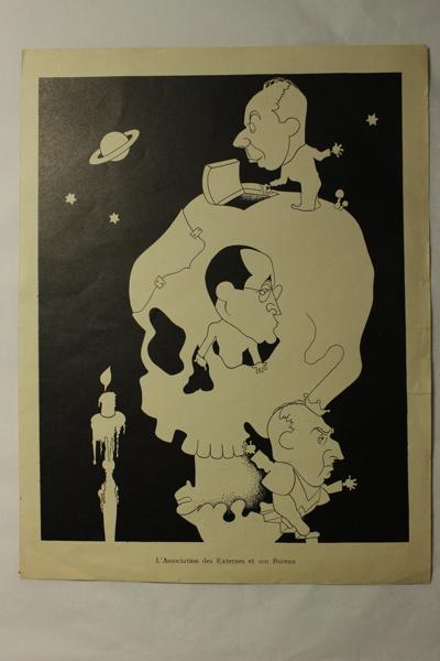 Caricature : l'Association des Externes et leur Bureau (titre factice), Jan Mara, 1927 achevé en