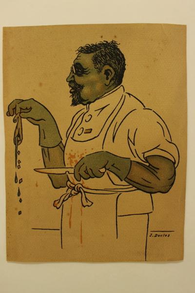 Caricature du professeur E. Villard - Clinique gynécologique, Jean Duclos, 1900-1950