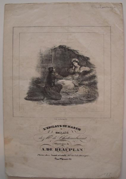 L'esclave du harem / Ballade de Mr de Chateaubriant / Musique de A. de Beauplan (titre incrit)_1