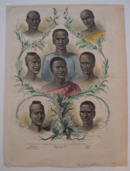 Côte des esclaves. Tatouages de diverses tribus, d'après les dessins d'un missionnaire. (titre inscrit)_0