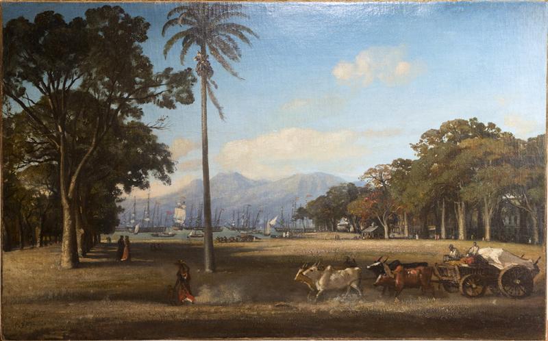 La place de la Victoire à Pointe-à-Pitre (titre factice), Evremond de Berard, 1852-1856