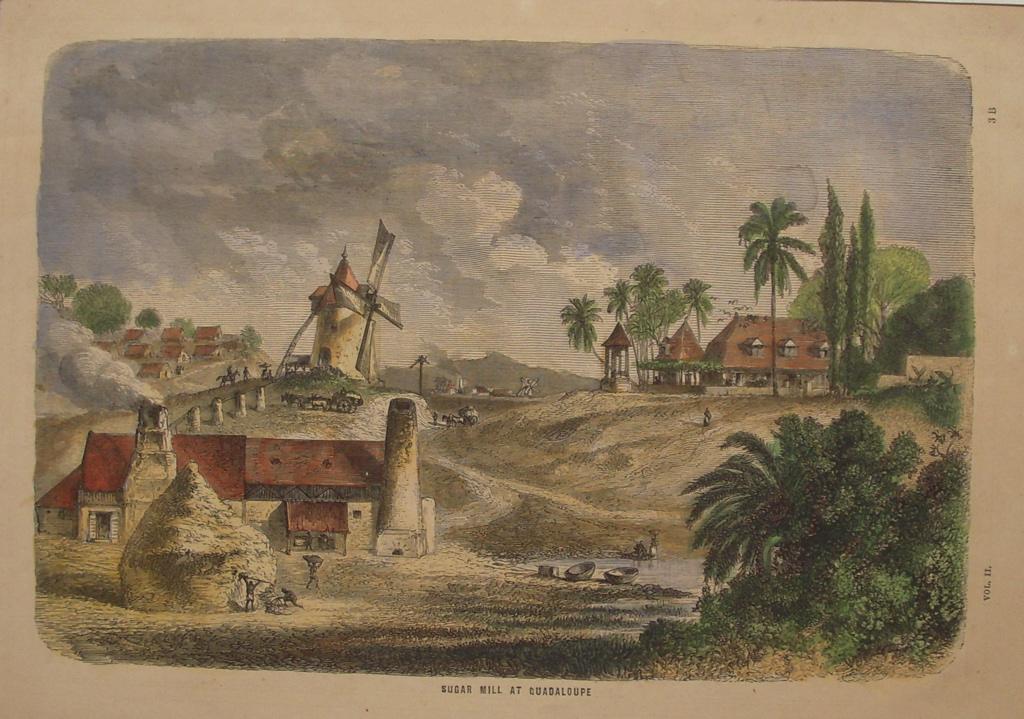 Sugar mill at Guadaloupe (titre inscrit, anglais), Evremond de Berard, 2e moitié 19e siècle