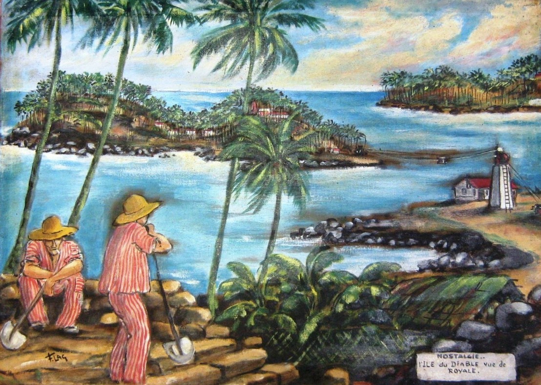 Nostalgie… L'ile du Diable vue de Royale, Francis Lagrange, 1952