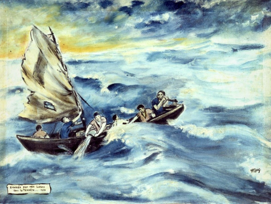 Evadés par mer luttant dans la tempête 1938, Francis Lagrange, 1952