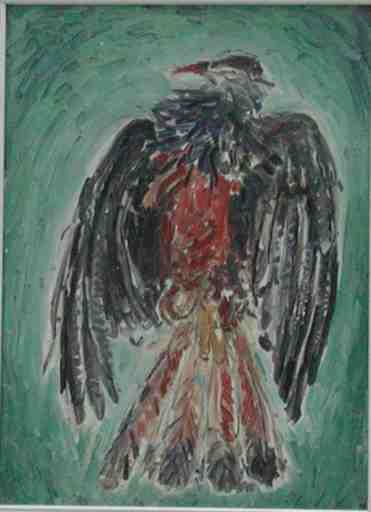 Oiseau mort (Nautou) sur fond vert_0