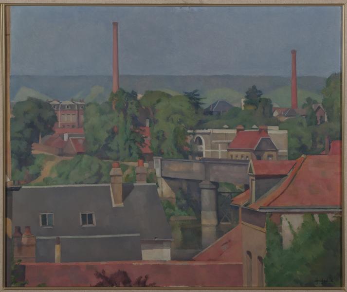 Le pont de fer en été, Raymond Dendeville, 1ère moitié 20e siècle