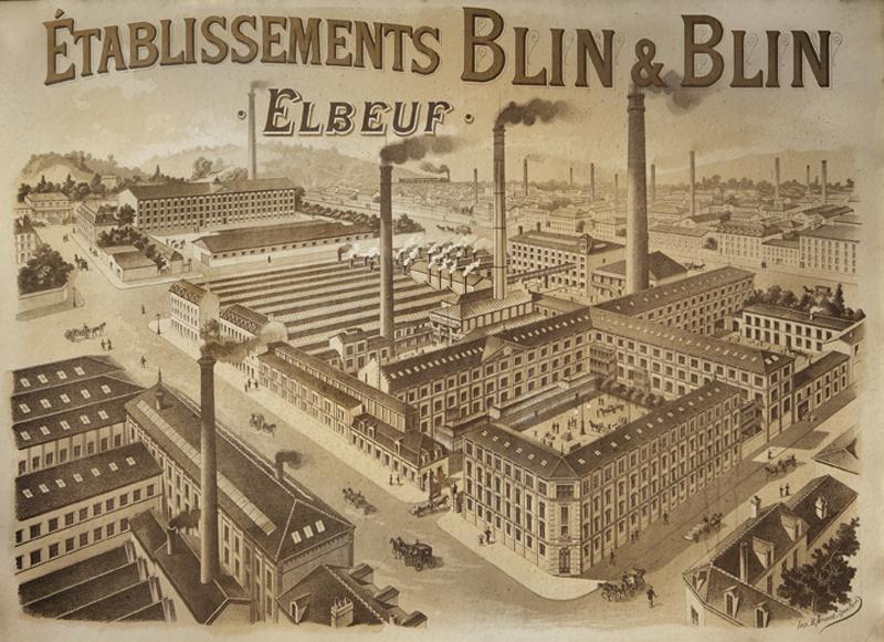 Vue des établissements Blin et Blin à Elbeuf, 1900 vers