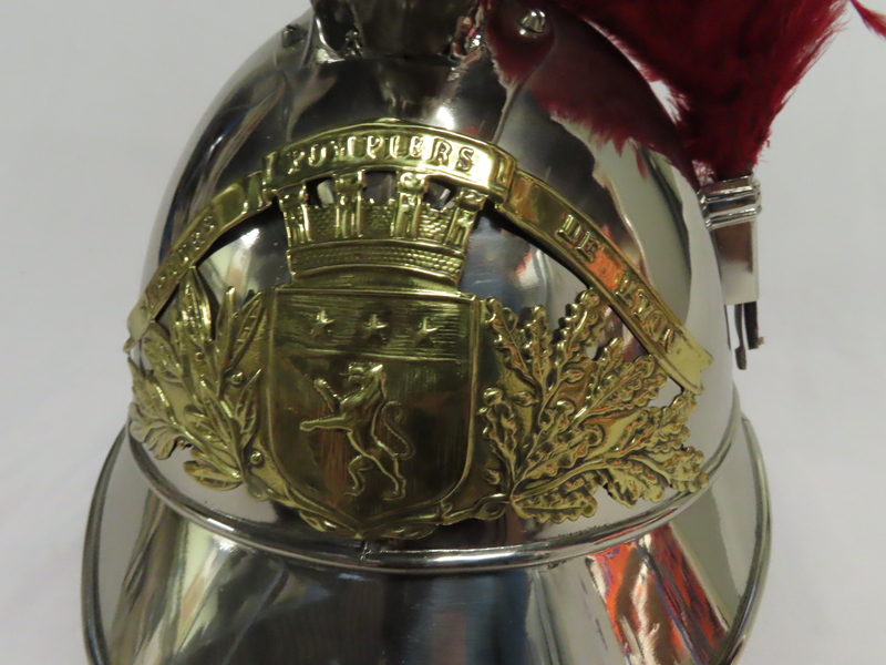 Casque de sapeur-pompier de Lyon à cimier tête de lion_4