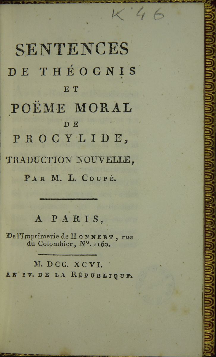 Sentences de Theognis et poème moral de Procylide_3