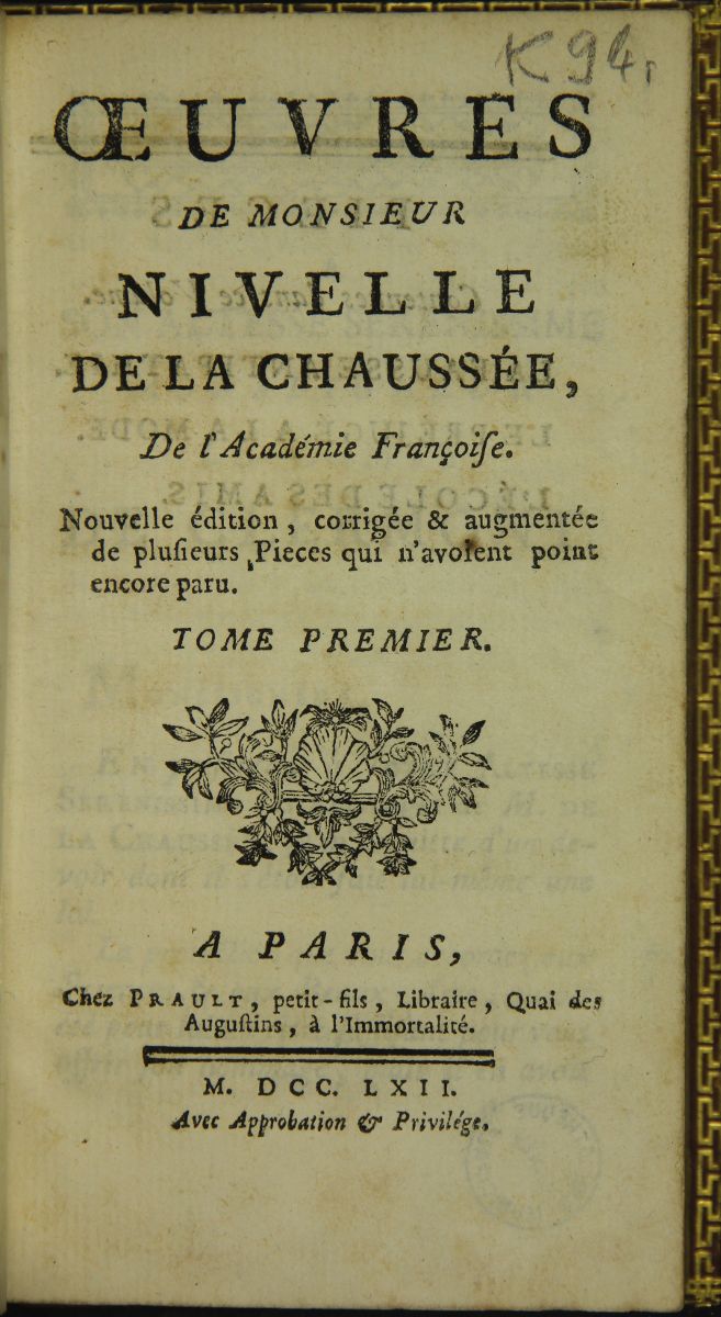 Œuvres de Monsieur Nivelle de La Chaussée_0