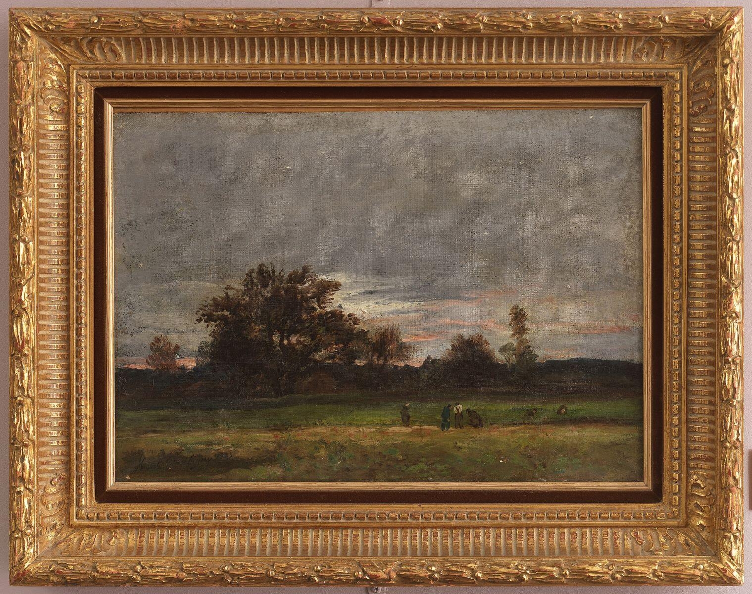 La Cueillette des pois à Auvers, Karl-Pierre Daubigny