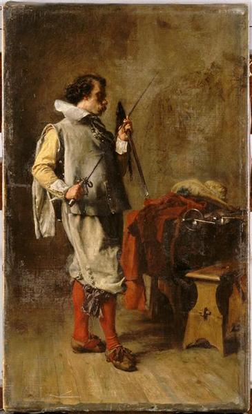 Homme choisissant son épée_0