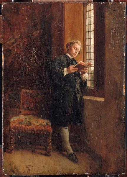 Liseur près de la fenêtre ; dit aussi : Le Liseur noir, époque XVIIe siècle, Ernest Meissonier, 3e quart 19e siècle