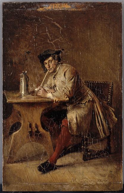 Le Fumeur, époque Louis XV, Ernest Meissonier, 19e siècle