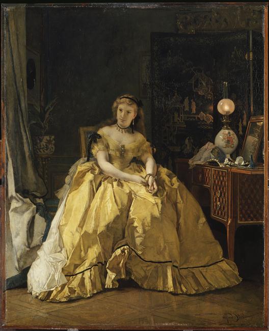 Rentrée du bal, dit aussi : La femme en jaune ; dit aussi : Rentrée du monde_0