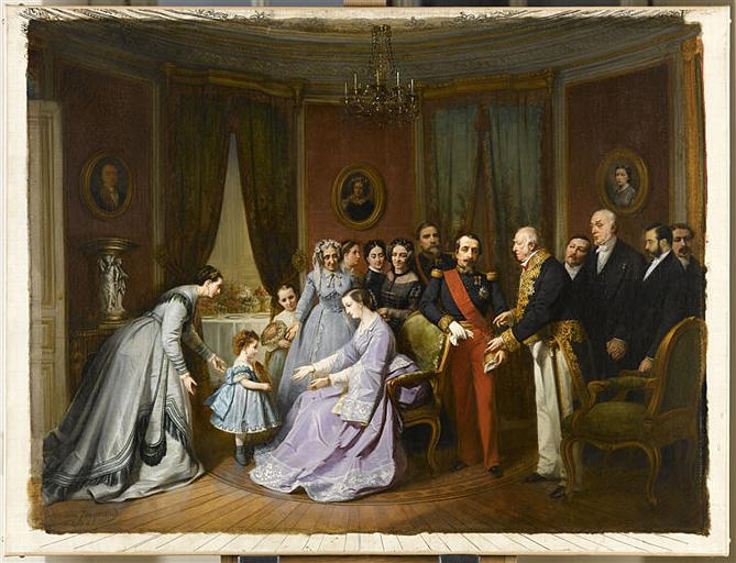 Arrivée de LLMM l'Empereur Napoléon III et l'Impératrice Eugénie chez M. le sénateur comte de Mimerel à Roubaix ; Napoléon III et L'Impératrice Eugénie. Arrivée du couple Impérial chez M.le Sénateur Comte Mimerel à Roubaix le 29 août 1867 (autre titre)_0
