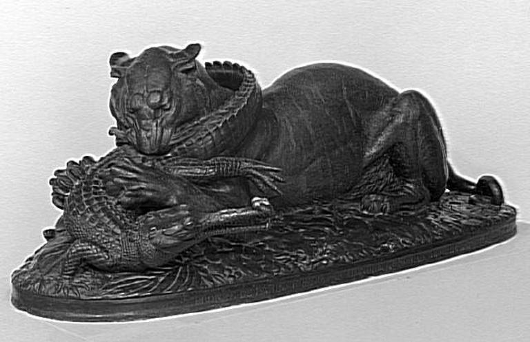 Tigre dévorant un gavial_0