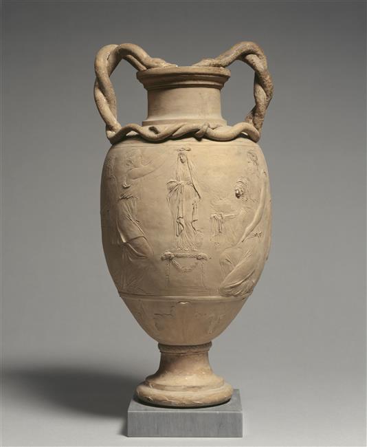 Vase avec décor de dix femmes et un enfant tenant un oiseau_0