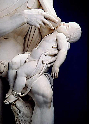 Oedipe enfant rappelé à la vie par le berger Phorbas qui l'a détaché de l'arbre_0