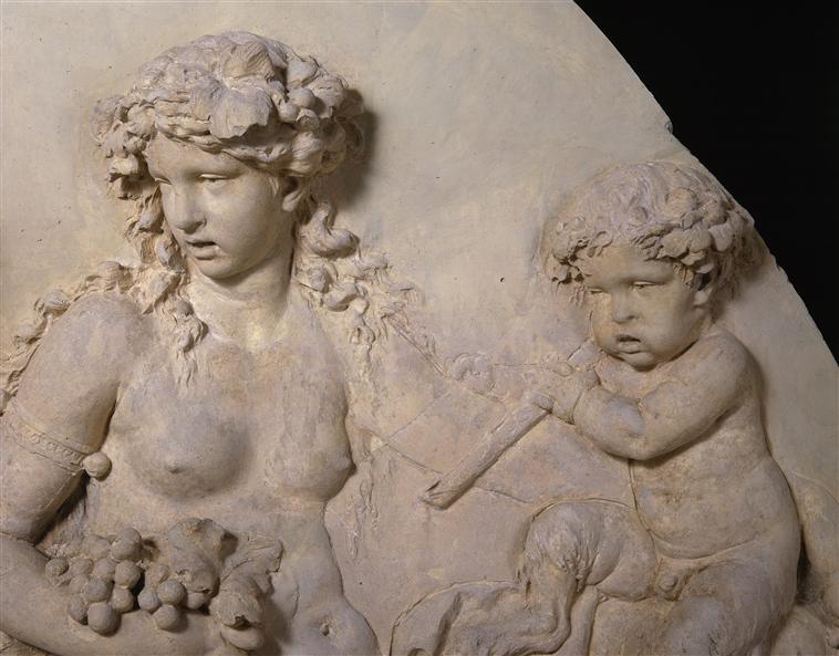 Satyresse jouant avec un Satyre enfant, de part et d'autre d'une guirlande ayant entouré un oeil-de-boeuf_2