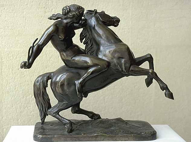Amazone domptant un cheval sauvage_1