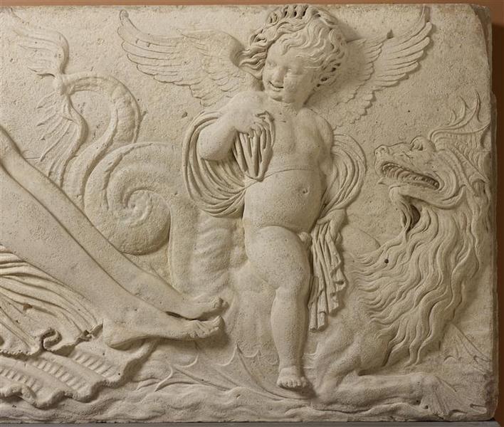 Nymphes et petit Génie montés sur un dragon marin_2