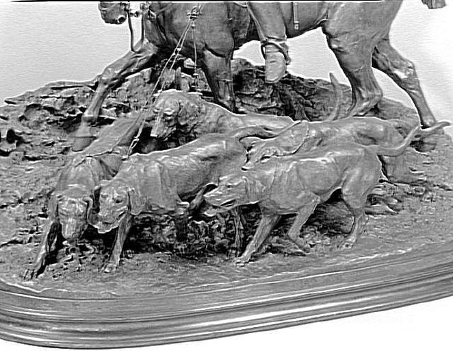 Valet de chien à cheval menant sa harde_3