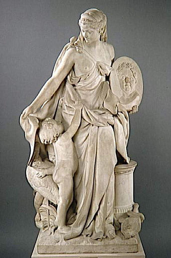 Allégorie de la reine Marie Leczinska : Marie Leczinska (Catherine, Sophie, Félicité) (Breslau, 1703-Versailles, 1768), reine de France, portant le médaillon Stanislas Ier Leczynski (1677-1766), roi de Pologne puis duc de Lorraine, son père_0