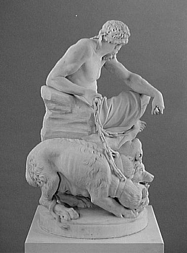 Pluton, dieu des Enfers, tenant Cerbère enchaîné_2
