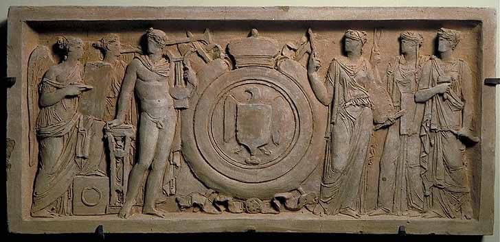 Apollon et les Arts entourant les armes de l'Italie_0