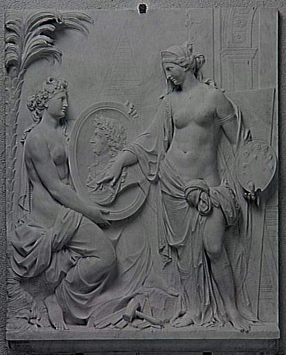 La Sculpture présentant à la Peinture le médaillon du Roy_0