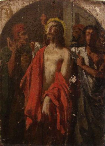 Ecce Homo (recto) ; Paysanne alsacienne cardant la laine (verso), Jean-Jacques Henner, 1849
