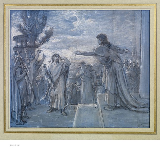 Scène d'Oedipe Roi de Sophocle : "Ô fils de Ménécée, ô frère que j'attends ...", Alexis-Joseph Mazerolle, vers 1885 (création)
