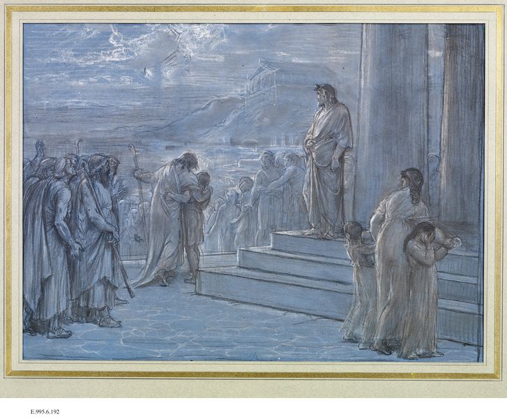 Scène d'Oedipe Roi de Sophocle : "Dans quel flot de misère il vit précipité !", Alexis-Joseph Mazerolle, vers 1885 (création)